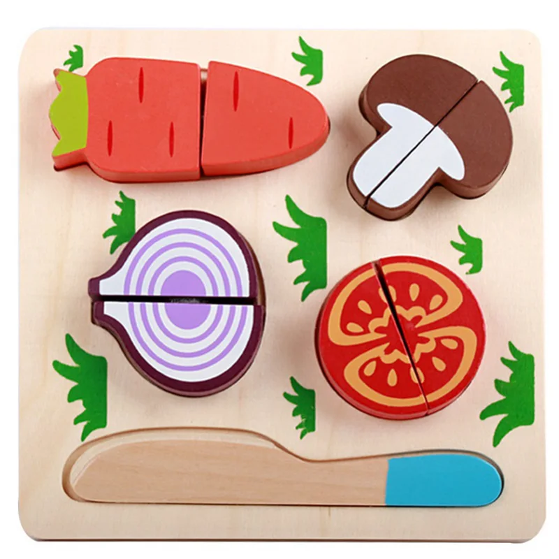 Деревянная игрушка на кухне, фрукты, овощи, десерт, Детская кухонная игрушка, еда, ролевые игры, головоломка, развивающие игрушки для детей - Цвет: Model 4