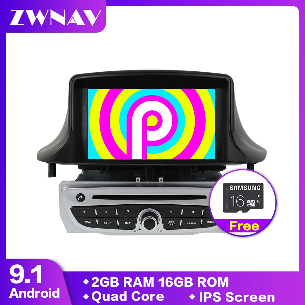 Sale Android 9.1 Car Stereo DVD Player GPS Glonass Navigation for Renault Megane 3 Fluence 2009-2015 Video Multimedia Radio head unit 0