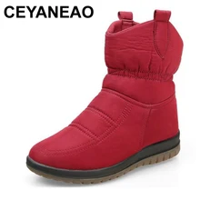CEYANEAONew/теплые зимние ботинки для женщин; удобные короткие ботинки; Теплая обувь для женщин; бархатная обувь из плотного хлопка; Повседневная зимняя обувь
