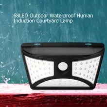 Настенный светильник на солнечной батарее 68Led, уличный водонепроницаемый садовый светильник для тела, профессиональная мода, чистая энергия