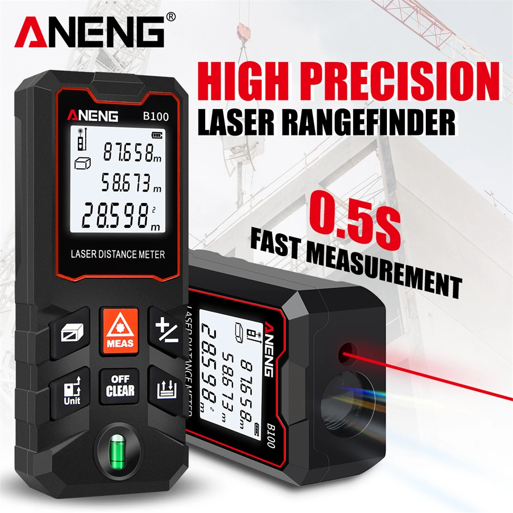 ANENG40m60m80m100mLaserMeasureLCDDigitalLaserDistanceMeter