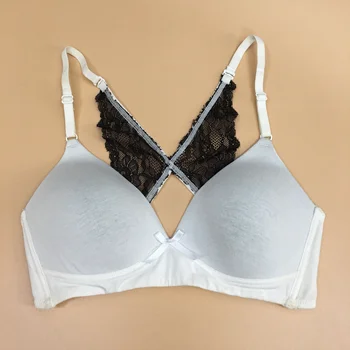 

Wire Less Bra For Women Soft Push Up Big Size Cup Unpadded Thin Triangle Cup Beauty Back Lace White Sexy Underwear Bra Wholesale