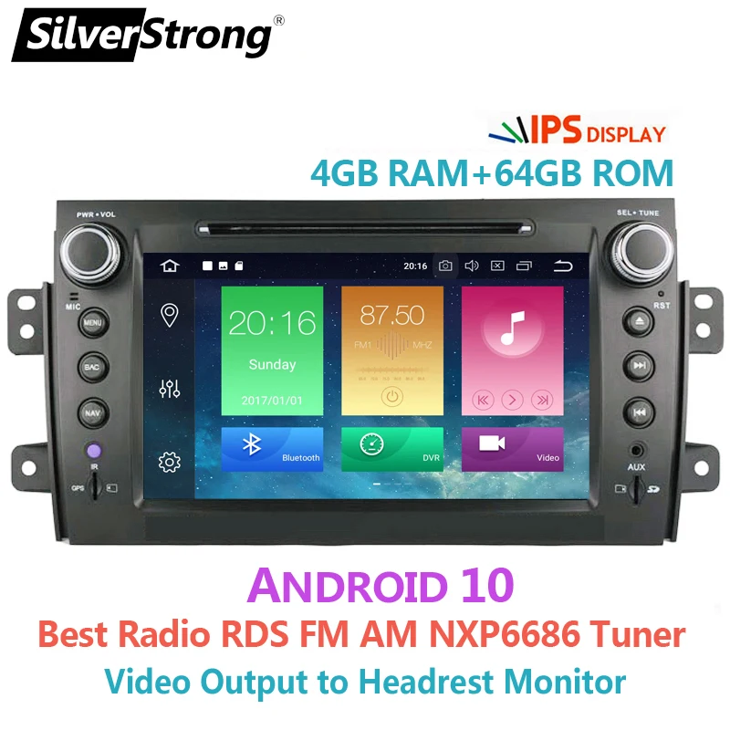SilverStrong 2Din Android10.0 автомобильный DVD для SUZUKI SX4 Mp3 аудио FIAT Sedici навигация GPS Suzuki стерео