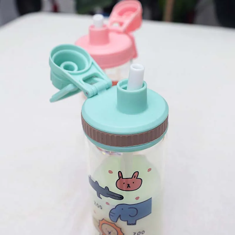 500 мл стеклянная полностью автоматическая бутылочка для детей забота о кормлении Детская школьная вода молоко сок для кормления Бутылка с соломинкой ручкой