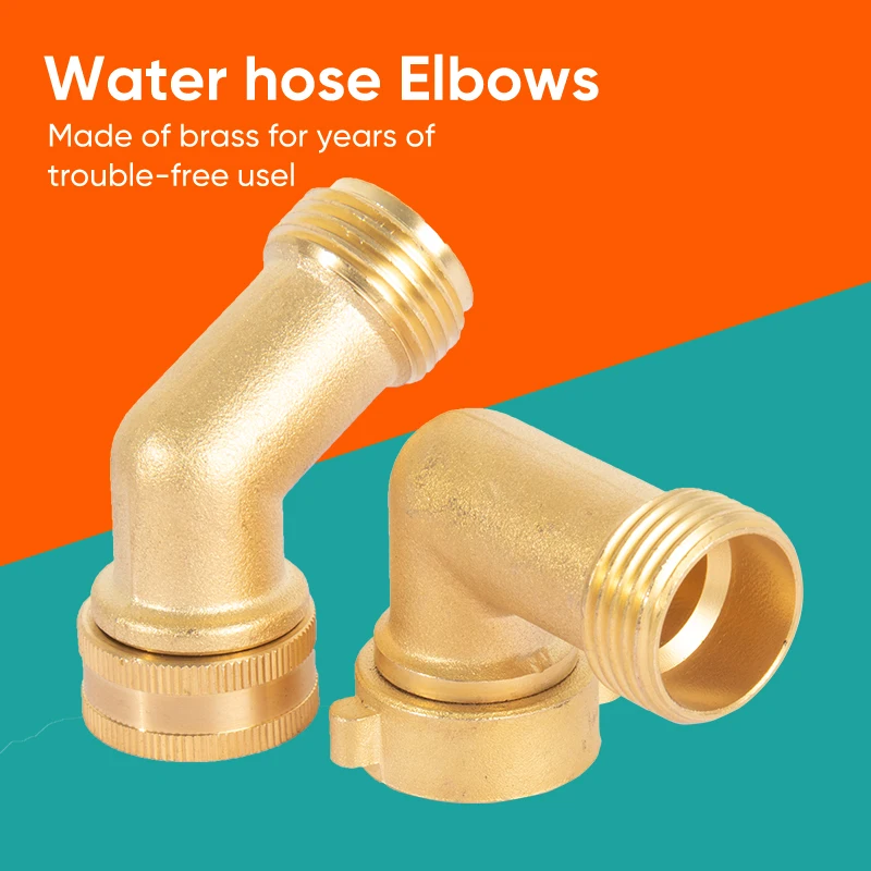 90 Degree Hose Elbow- Eliminates Stress and Strain On RV Water Intake Hose Fittings, Solid Brass