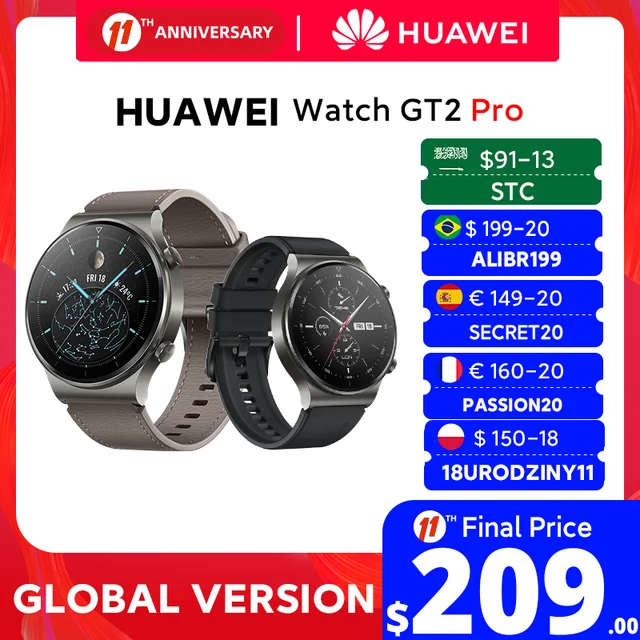 In stock Global Version HUAWEI Watch GT 2 pro SmartWatch 14 days Battery Life GPS Wireless Charging  Kirin A1 GT2 Pro 1