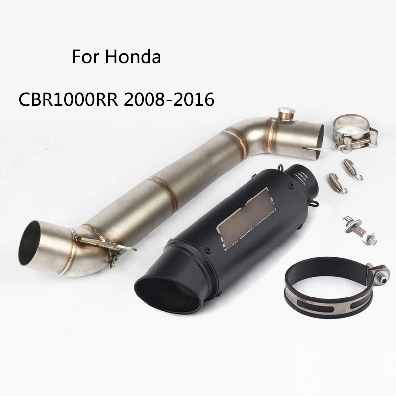 

For 2008-2016 Honda CBR1000RR Exhaust Pipe Slip On 61mm Motorcycle Mid Muffler with Removable DB Killer Stainless Steel Escape