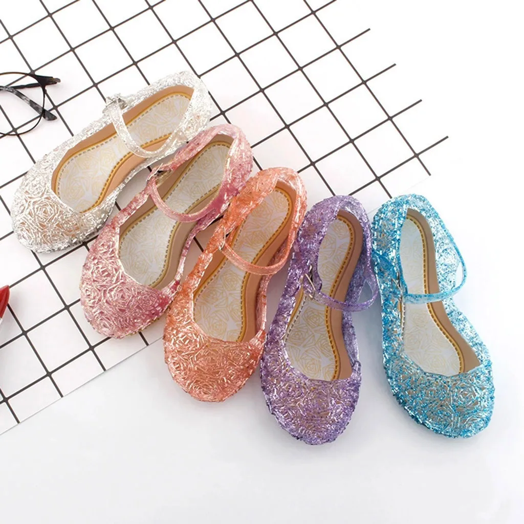 Toddler Infant Kids Baby Girls Wedge Cosplay Party Single Princess Shoes Sandals Children High Heel Girls Shoes Performance Prop girls leather shoes