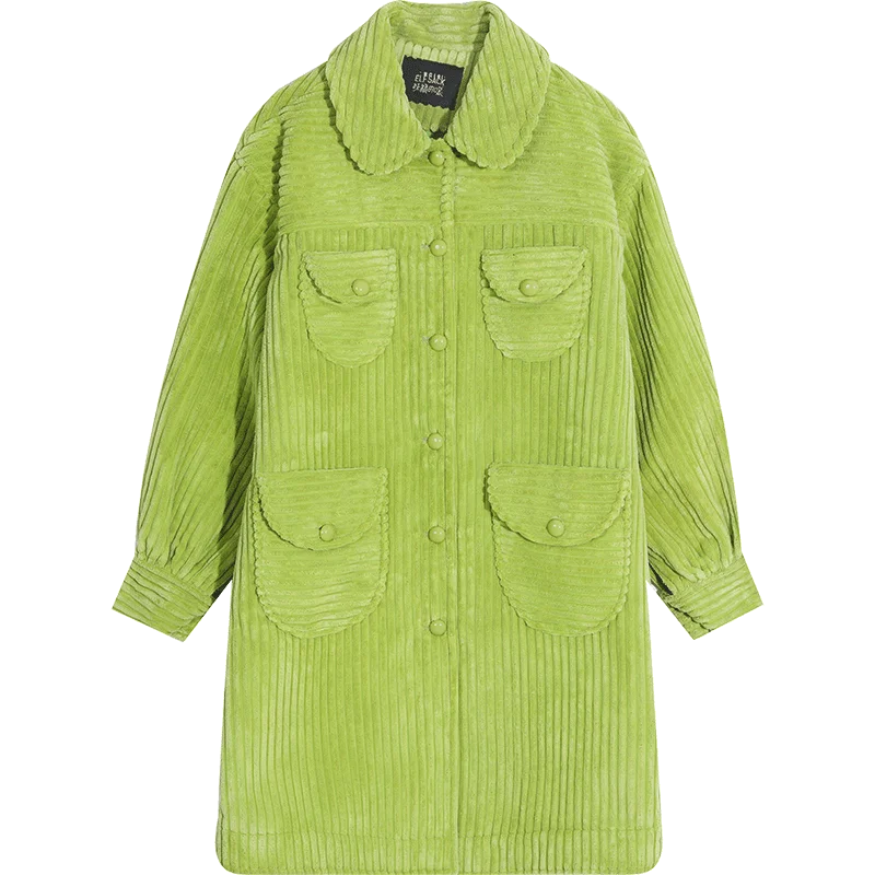 Green ELFSACK, зеленый, однотонный однобортный Тренч для женщин,, Осень-зима, специальный карман, рукав Бишоп, Офисная Женская верхняя одежда - Цвет: Green