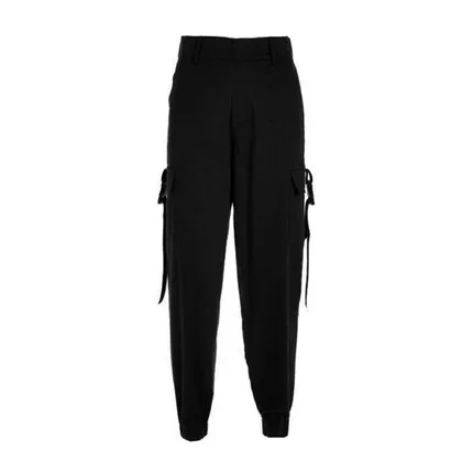 Pants Женские черные брюки с высокой талией широкие брюки для бега для женщин мягкое платье военные женские брюки карго Trausers шаровары - Цвет: Pants