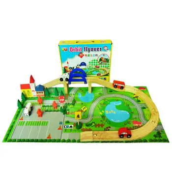 

City Interchange Camera Track Children Wooden DIY Toy Early Childhood Intellectual Wood Assembled Toys Traffic Camera Track