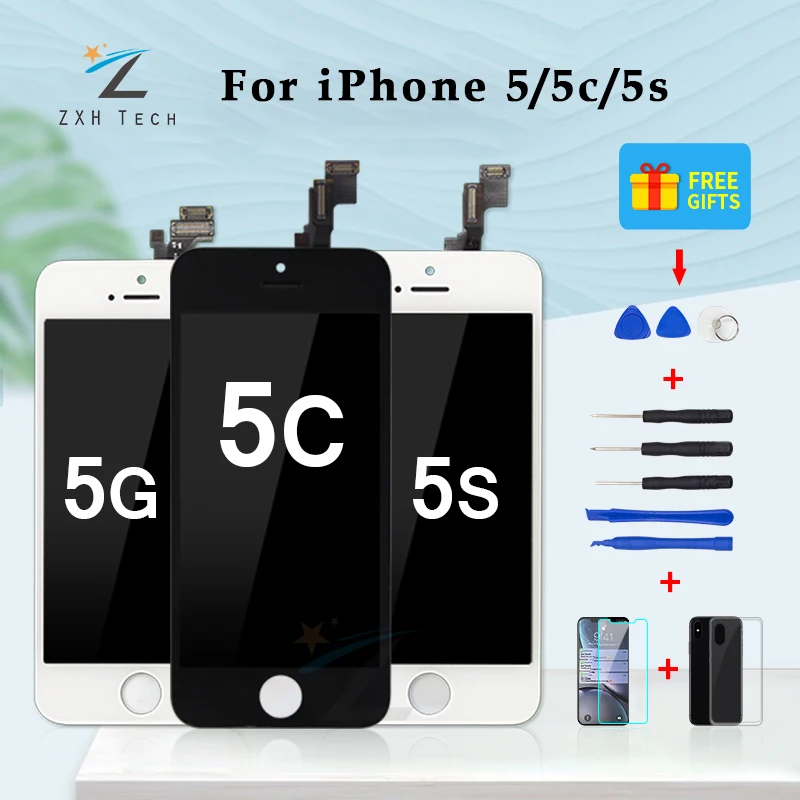1 шт. качество A + дисплей для iPhone 5S 5C 5 ЖК дигитайзер в сборе с отличной сенсорной