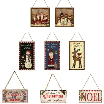 

FENGRISE Wooden Door Hanging Sign Christmas Tree Ornament Merry Christmas Decor for Home Navidad 2020 Happy New Year 2021
