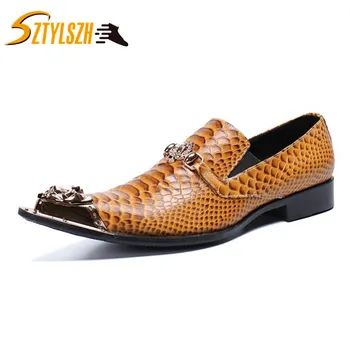 

High Quality Fashion Man Formal Shoes Breathable Genuine Leather Personality Men Business Dress Loafers Oxford Wedding Shoes