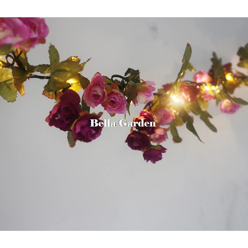 1,7 м 72 розы гирлянда батарея медный провод светодиодный гирлянды для рождества, свадьбы, вечеринки, спальни, внутреннего украшения - Испускаемый цвет: violet