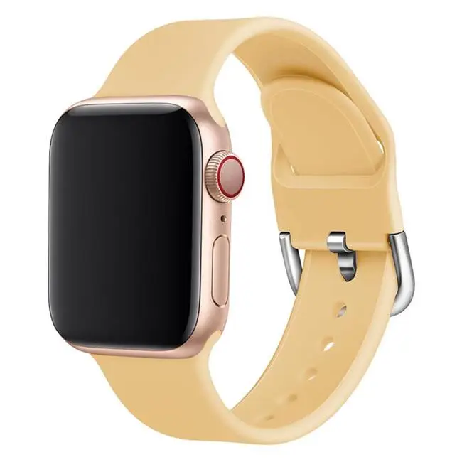 Silcione ремешок для apple watch band 44 мм 42 мм apple watch 5, 4, 3, ремешок 38 мм, версия 40 мм наручных часов iwatch, ремешок 5/4/3/2/1 correa браслет ремешок для часов - Цвет ремешка: Walnut color