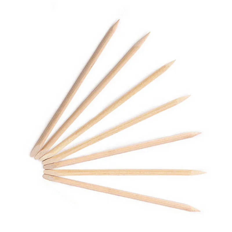 10Pcs/set 11.5cm Orange Wood Double Sided For Nail Skin Remover Nails Tools Sticks Cuticle Pusher Cuticle Remover