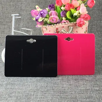 

50pcs 12.5*10 cm New Jewelry Hang Rose Red Black Blank Hair Clip Cards Display Package Luster Cardstock Accept Custom Logo