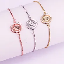 10 шт, мода смешанный цвет cz микро проложить Иисуса/девственницы соединитель браслеты, Религиозные ювелирные браслеты