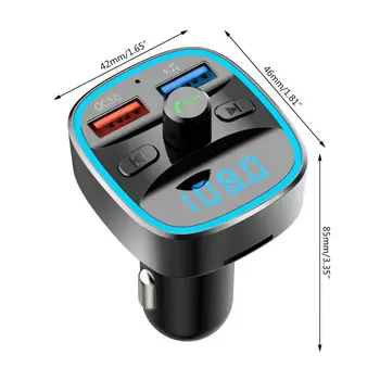 

FM Transmitter Wireless Bluetooth 5.0 Handsfree Car MP3 Player Dual USB Charger R2LC
