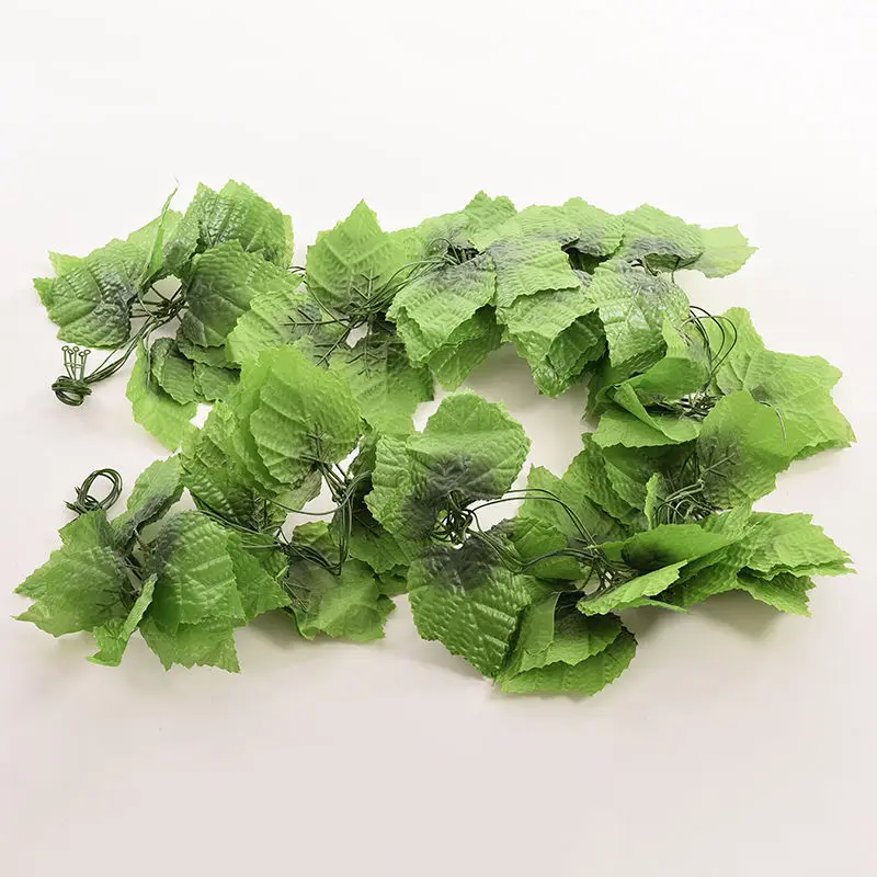 5PCS 220cm Long Home Yard Decoration Washable Branch Vine Artificial Green Fake Plants Grape Ivy Foliage Leaves
