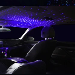 Telhado do carro estrela luz interior led estrelado laser atmosfera ambiente projetor usb decoração de automóvel noite decoração para casa luzes galáxia