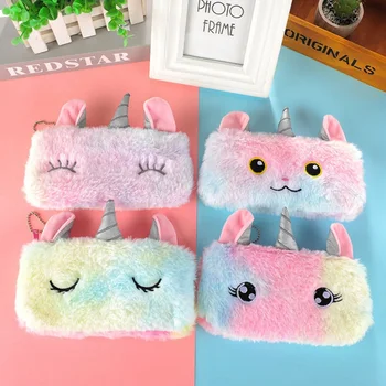 

Unicorn Plush School Pencil Case For Girl Boy Large Capacity Pencilcase Cute Korean Pencase Bag School Stationery