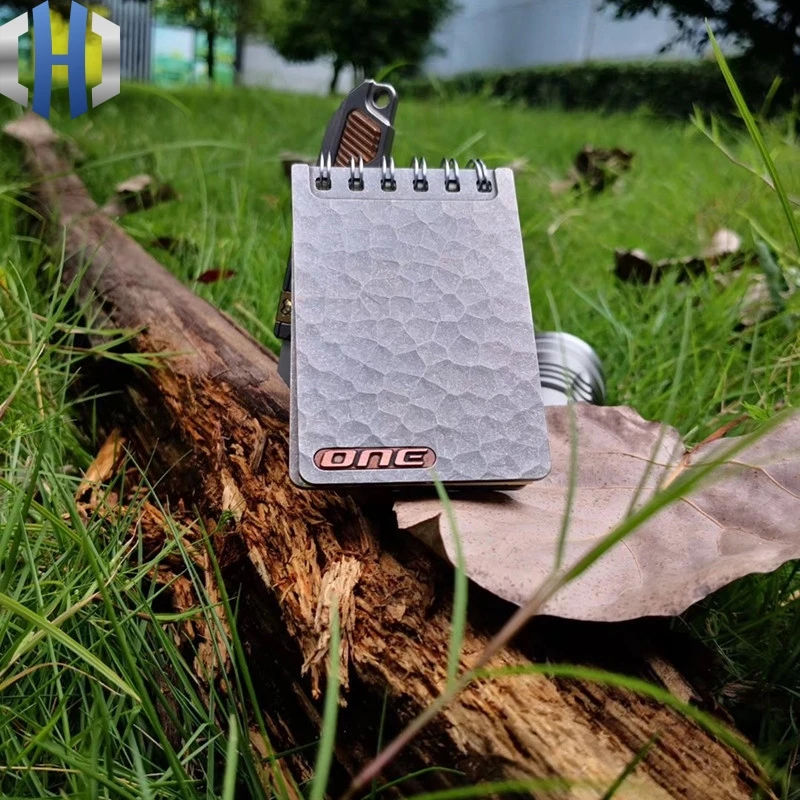

Concave Surface Titanium Alloy Tactical Notebook Outdoor Camping Record Book EDC Tactical Portable Notebook