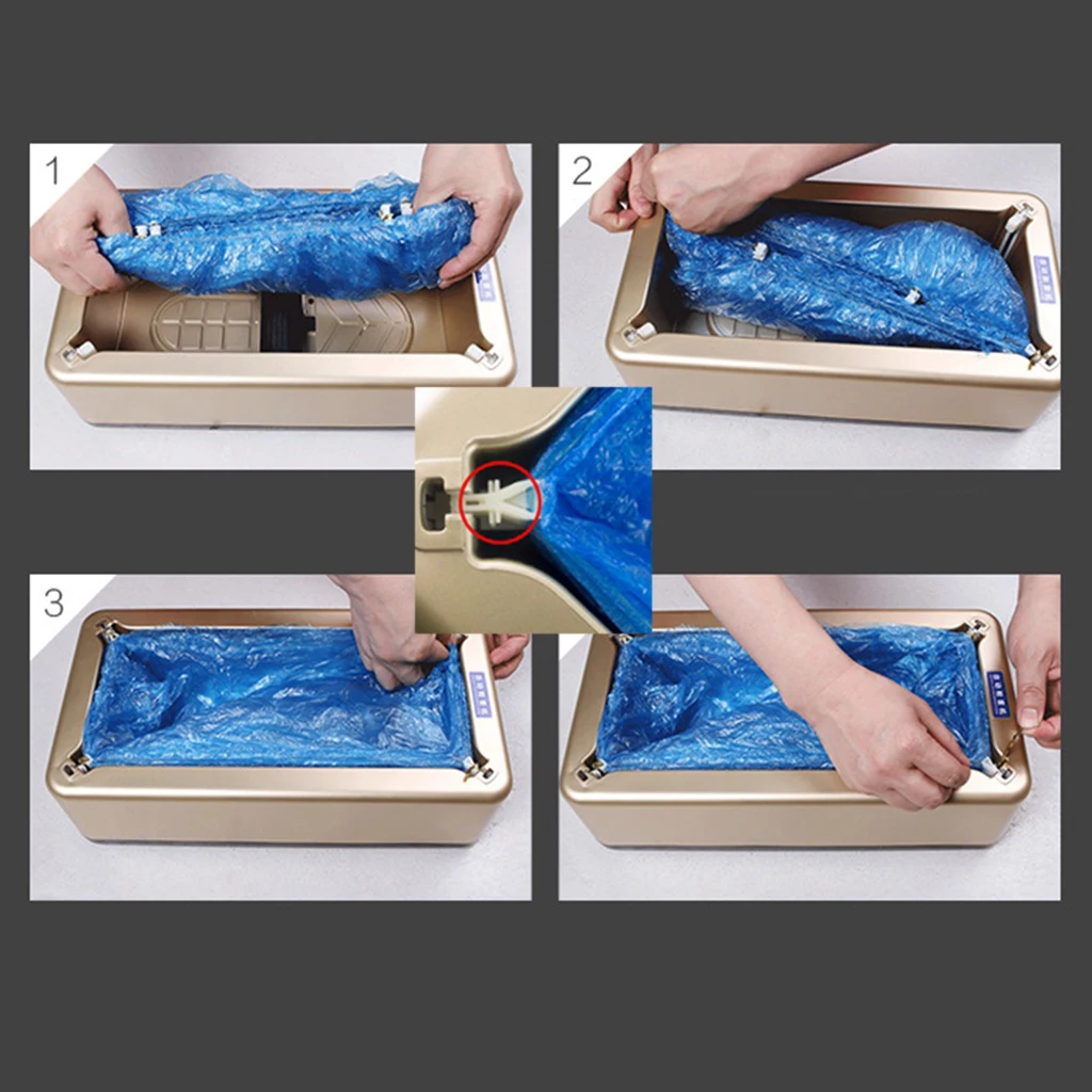 Automatic Shoe Cover Household Stepping Disposable Booties Maker Shoe Film Overshoe Dispenser Machine for Home Office Lab