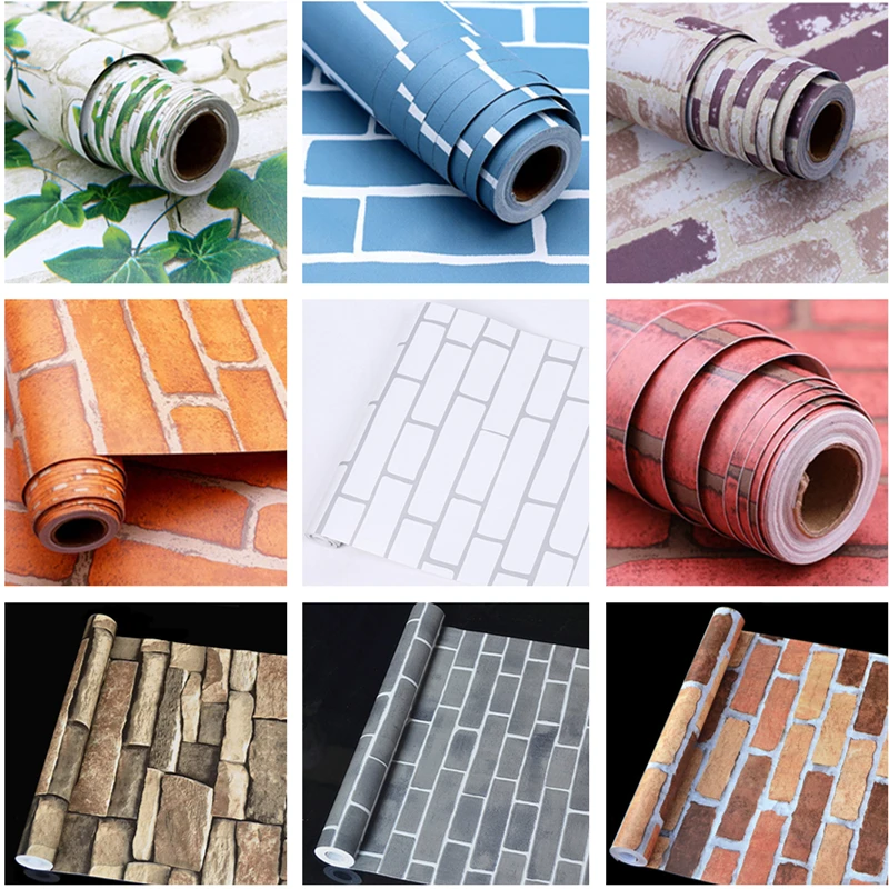 brick pattern waterproof self-adhesive wallpaper self-adhesive wallpaper  imitation brick stickers 3 meter  long