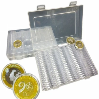 

Clear Coin Protector Case Coin Collection 100 Pcs Transparent Coin Storage Box 17/20/25/27/30mm Round Coin Capsules Containers