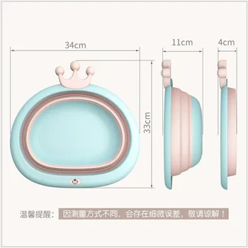

Infant Folding Portable Basin Thickened Cartoon Children Washbasin Baby Environmentally Friendly Plastic Washbasin