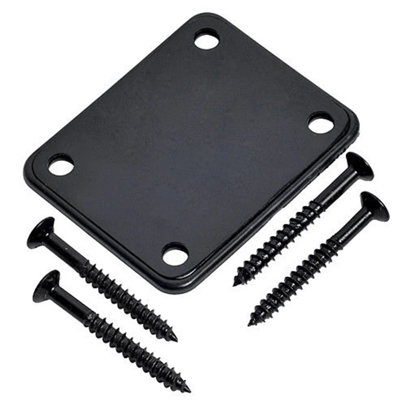 

Electric Guitar Neck Plates with 4 Screws for Fen-der Strat Tele Parts Black 1 * Neck Plate + 4 * Screw
