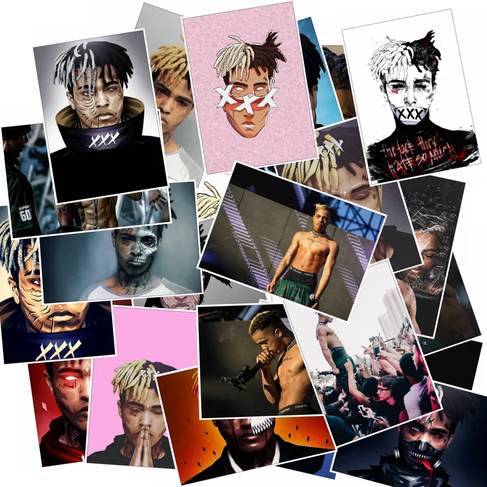 25 шт. Американский раппер звезда Xxxtentacion плакат стикер для ноутбука чемодан для скейтборда багаж Водонепроницаемая наклейка в стиле граффити игрушки