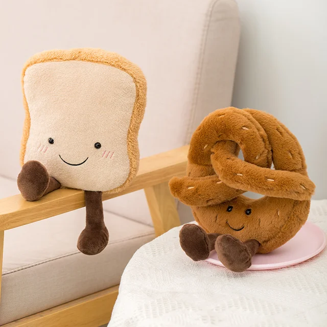 Creative Decoration Cute Plush Toast Bread Pretzel Croissant Baguette Toy Stuffed Food Bread Soft Doll Kids Toys Birthday Gift 5