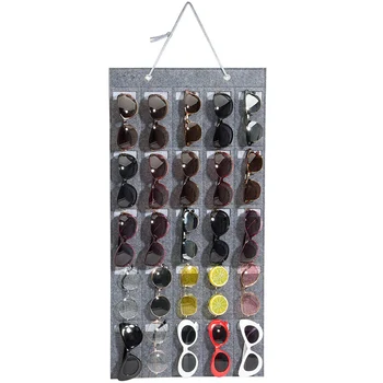 

Felt Eyeglasses Stand Holder For Sunglasses Glasses Storage Display Hanging Bag Wall Pocket Storage Box Organizer