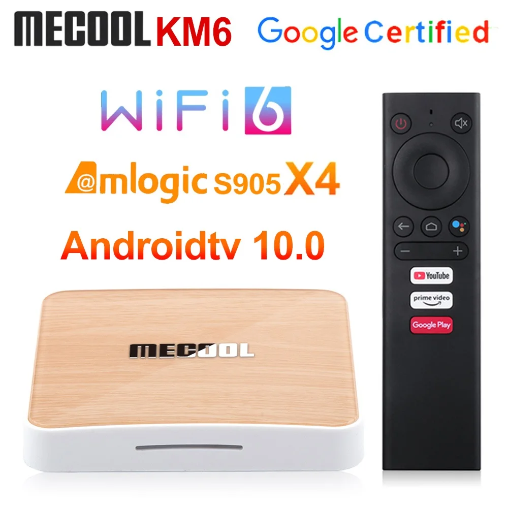 Mecool KM6 deluxe edition Amlogic S905X4 TV Box Android 10 4GB 64GB Wifi 6 Google Certified Support BT5.0 1000M Smart TV Box