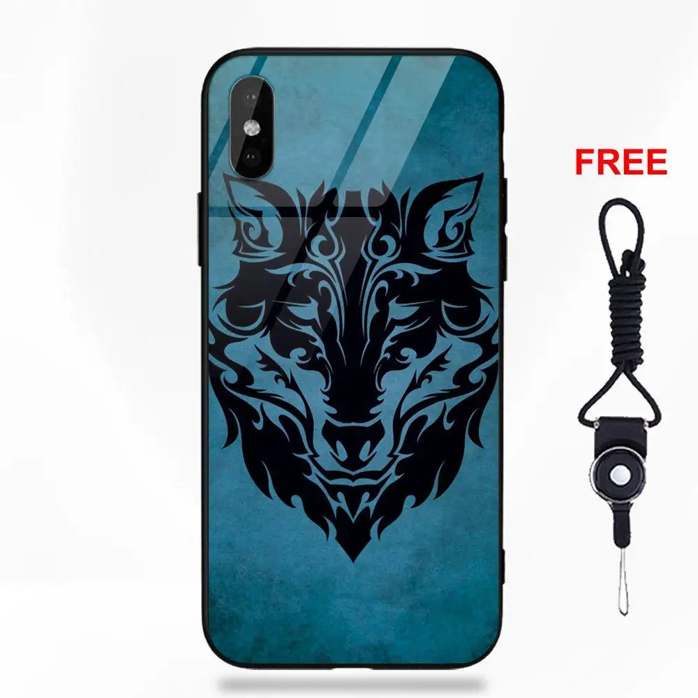 Закаленное стекло протектор для Galaxy S8 S9 Plus для huawei Honor 7X P20 Lite mate 10 Pro Redmi 5 Note 5A 6 Cool Wolf стеклянный чехол - Цвет: as picture