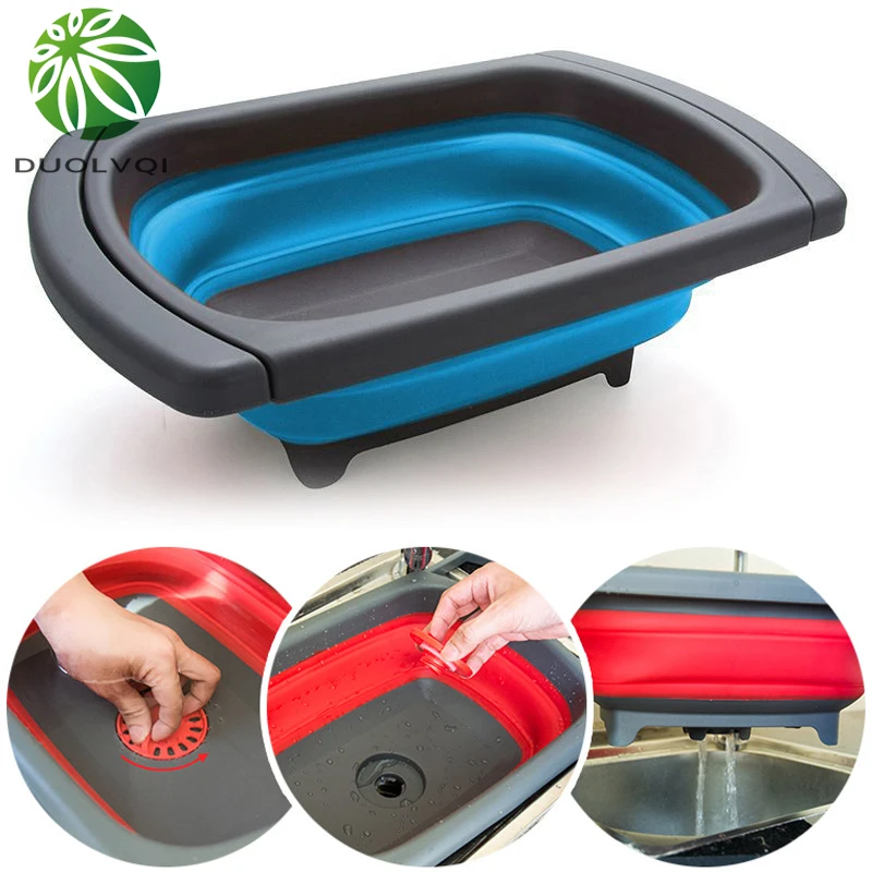 Fruit Vegetable Collapsible Colander Eco friendly Foldable Kitchen Strainer Folding Drain Baskets With Retractable Handles|Colanders & Strainers| - AliExpress