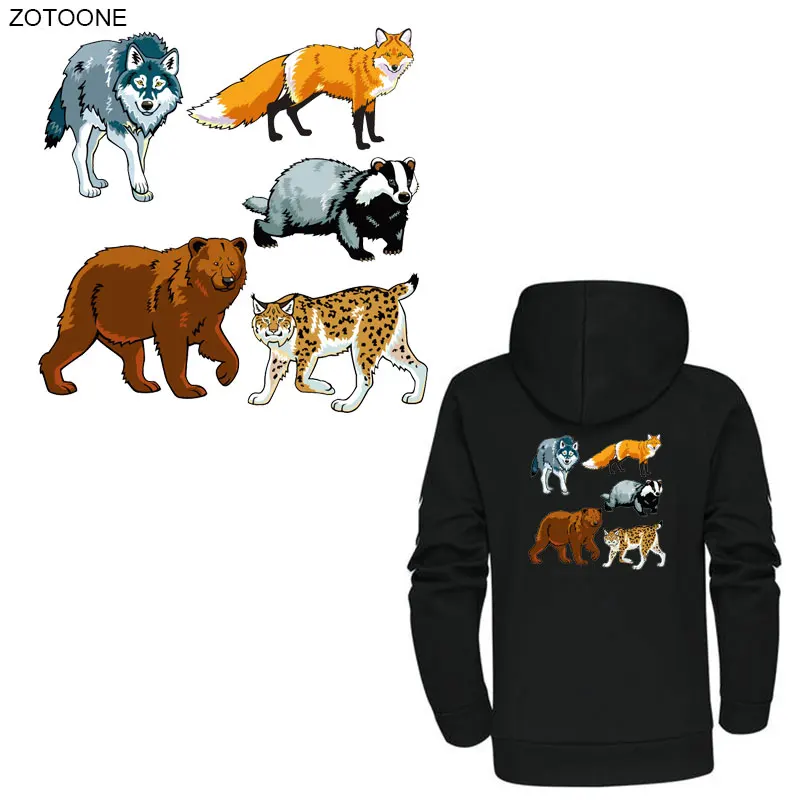 Нашивки ZOTOONE с изображением лисы волка животных термоклейкие нашивки для одежды