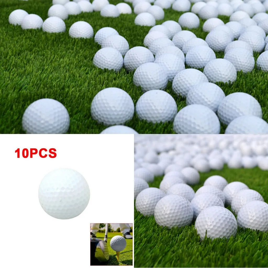 New10pcsGolfBallsOutdoorSportsWhiteSyntheticRubberGolfBall