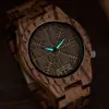 BOBO BIRD-reloj de pulsera de cuarzo para hombre, cronógrafo de madera hecho a mano, con círculo rúnico, dorado, Vegvisir ► Foto 2/6