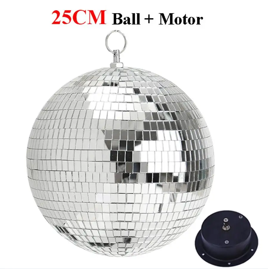 Thrisdar Dia25CM Silver Hanging Disco Mirror Ball With Pinspot Lamps and Motor Wedding KTV Bar Holiday Mirror Ball Stage Light - Цвет: 25CM Ball With Motor