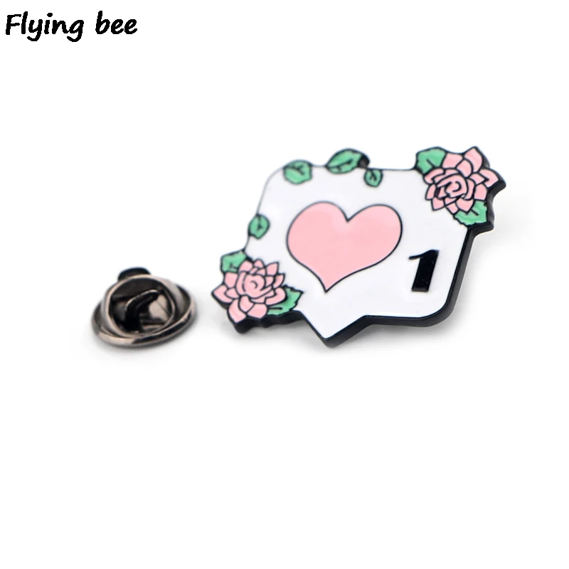 Flyingbee сердце компьютер значки как кнопка булавка Instagram эмалированная булавка уведомление 1 как брошь смешная эмалированная булавка коллекция X0414