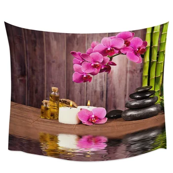 

Spa Stone Flower Bamboo Wall Hanging Wall Decor Bedspread Coverlet Curtain Sheet Throw Scarf Towel Window Curtain Table Cloth