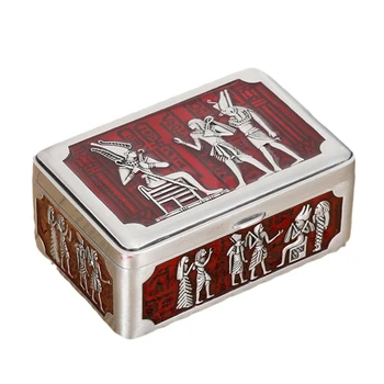

Egypt Jewelry Box Antique Vintage Home Decor Gift Storage Box Necklace Bracelet Ring Box Metal Art Craft Casket