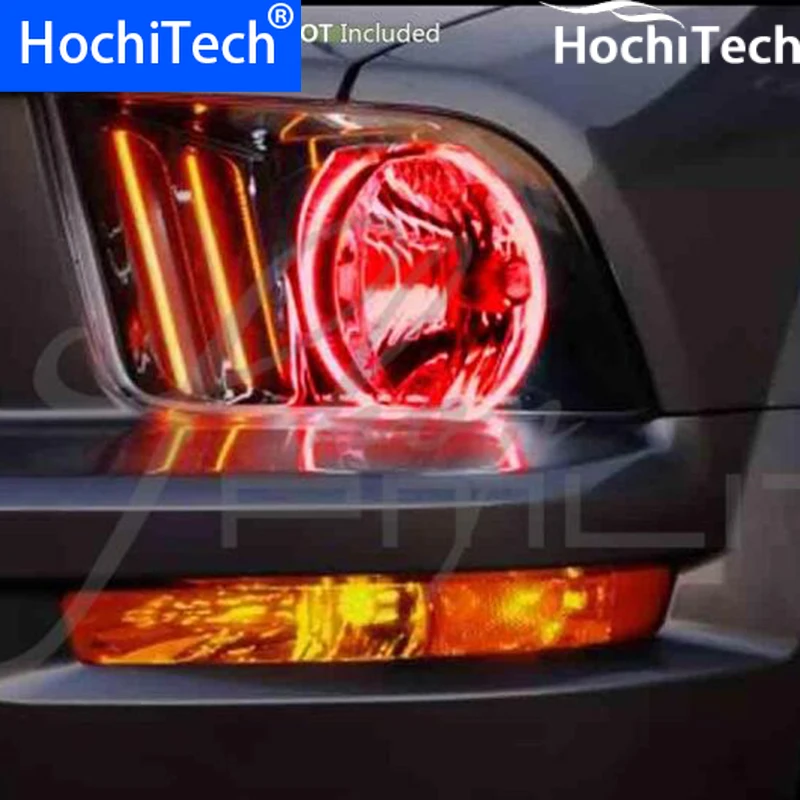 Per 2005-2009 Ford Mustang Rgb Led Angel Eyes Halo Rings Fari Lampadine Cambio Multicolore Con Telecomando