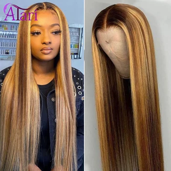 

Hd Lace Indian Highlight Wigs 100% Virgin Human Hair Wigs Ombre Straight Lace Front Wig Pre Pluck Lace Front Human Hair Wigs