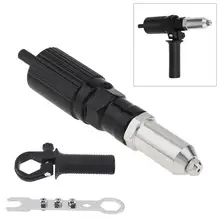 Black Alloy Staal Elektrische Klinknagel Pistool Boor Adapter Klinken Tool Met 2.4Mm 3.2Mm 4.0Mm 4.8Mm Klinknagel hoofd En Handvat Wrench