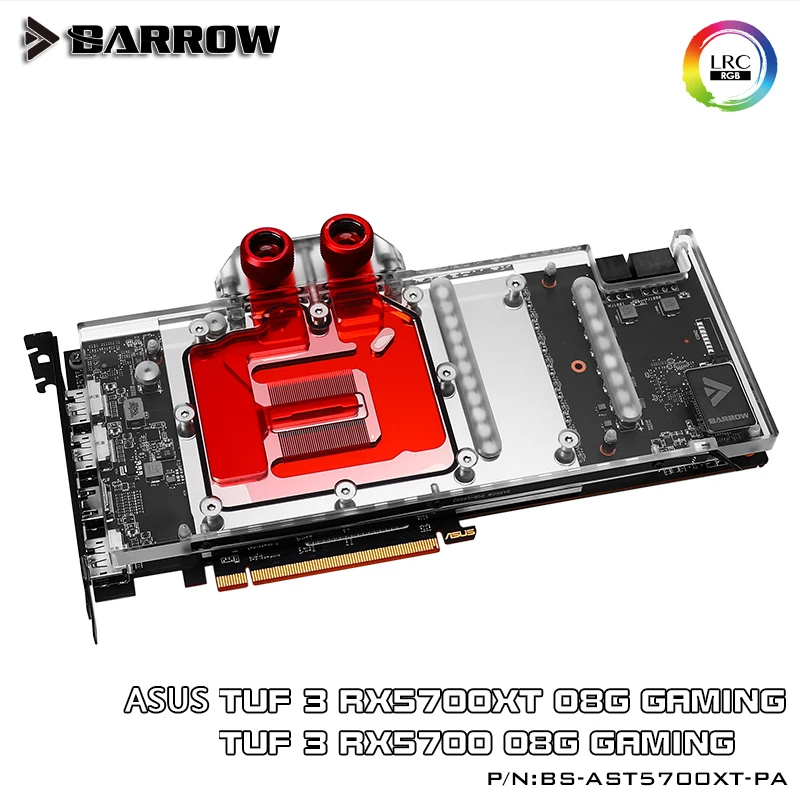 BARROW водяной блок для ASUS TUF 3 RX5700 / RX5700XT O8G GAMING Aurora/Поддержка оригинальной задней